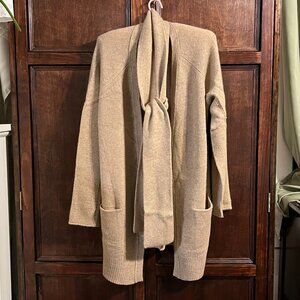 SKULL CASHMERE WRAP CARDI WITH TIE BELT SIZE M